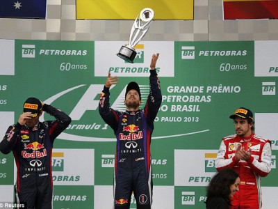 Себастьян Феттель побеждает на Гран-при Бразилии