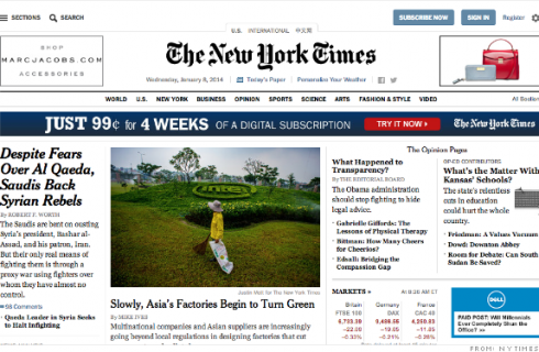 The New York Times провела редизайн своего веб-сайта