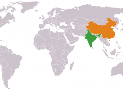 Индия и Китай на карте мира