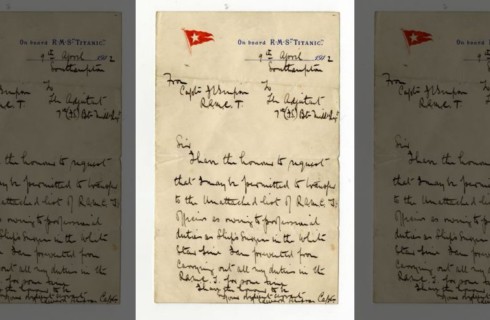 На аукцион выставлены новые письма с Титаника